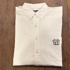 Polo by Ralph Lauren white NY Yankees Casual Button-Down Shirt, size M, 100% ctn